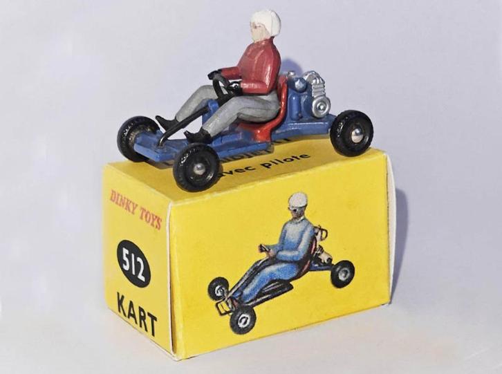 DINKY TOYS Kart Ref:512 MECCANO Frankrijk 1962, rode piloot., Verzamelen, Automerken, Motoren en Formule 1, Zo goed als nieuw