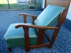 Oude loungestoel, kleur groen, Ophalen, Hout