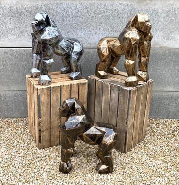 Beeld gorilla origami H 48cm, Tuin en Terras, Ophalen, Nieuw, Overige materialen, Dierenbeeld