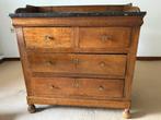 Magnifique commode avec sa tablette en marbre gris, Ophalen, Gebruikt, Chêne, classique, tablette marbre, “passe partout”, Eikenhout