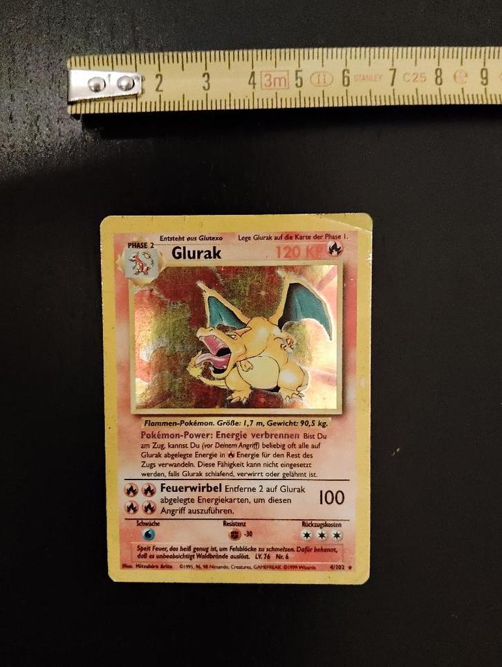Charizard (Glurak) en ALLEMAND - Pokémon 1995 - RH - Poor, Hobby & Loisirs créatifs, Jeux de cartes à collectionner | Pokémon