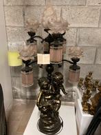 Bronzen beenld met lampen, Antiek en Kunst, Antiek | Brons en Koper, Ophalen, Brons