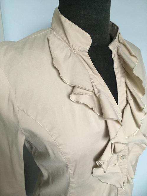 Scapa mokkakleurige blouse met 3/4 mouwen - 38, Kleding | Dames, Blouses en Tunieken, Zo goed als nieuw, Maat 38/40 (M), Beige