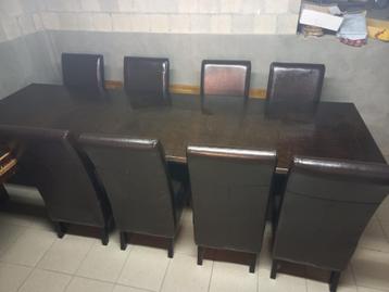 tafel met stoelen, Utilisé, 50 à 100 cm, Rectangulaire, 200 cm ou plus