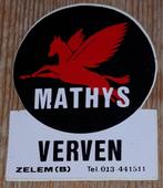 Vintage sticker Mathys verven Zelem retro autocollant, Ophalen of Verzenden, Merk, Zo goed als nieuw