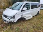 VW T5 BUSI. 2.0 TDi DUBBELE CABINE.6 ZITPLAATSEN ✅❗ ONGEVAL, Euro 5, Zwart, 4 cilinders, Volkswagen