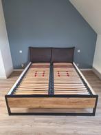 lattenbodem dubbel bed 160x200 (2 exemplaren van 80x200) (ev, Huis en Inrichting, Slaapkamer | Bedden, Ophalen, Bruin, Tweepersoons