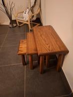 Antieke eiken bijzet tafels 90j in de familie!, Huis en Inrichting, Zo goed als nieuw, Rechthoekig, Hout, Antiek