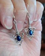 sterling zilveren oorbellen gestempeld lapis lazuli, Bijoux, Sacs & Beauté, Boucles d'oreilles, Avec pierre précieuse, Argent