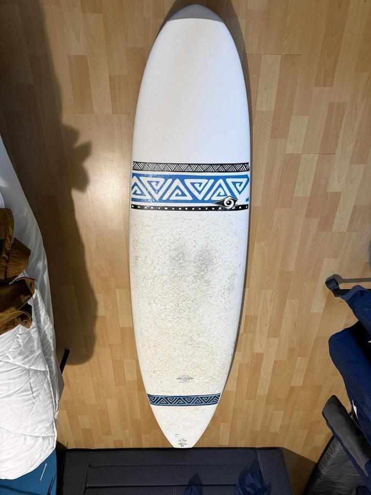 BIC 7'3" Mini Malibu Golfsurfboard, Watersport en Boten, Golfsurfen, Zo goed als nieuw, Longboard, Met vinnen, Met draagtas, Met koord