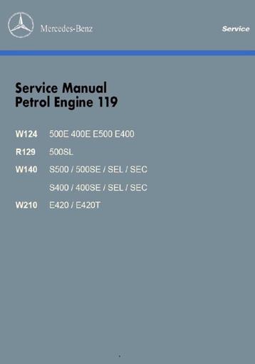 Mercedes E124, E140, E210, R129 M119 Motor Werkplaatshandboe beschikbaar voor biedingen