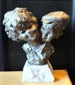 sculpture les amoureux etain sur marbre signé patris, Antiek en Kunst, Ophalen of Verzenden