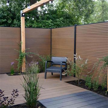 Aanbieding: Luxe composiet schutting – compleet geplaatst, Neuf, 6 mètres ou plus, Enlèvement ou Envoi, Synthétique