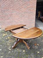 uitschuifbare Massief Eiken eettafel met kolompoot / tafel, Huis en Inrichting, Gebruikt, 75 cm of meer, Ophalen of Verzenden