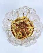 Vintage kristal bloemen plafondlamp, Niet ingevuld, Gebruikt, Mid century modern, Niet ingevuld