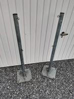 2 x afspanningspaal met bevestiging op voetstuk, Enlèvement, Comme neuf