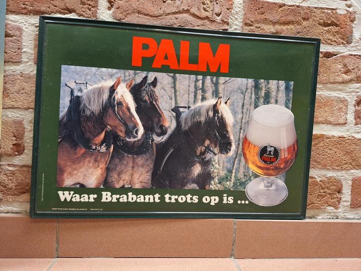 Reclame bord 1992 Palm  Brabantse trekpaarden, Verzamelen, Merken en Reclamevoorwerpen, Gebruikt, Reclamebord, Ophalen of Verzenden