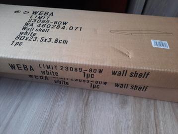 Weba Wandplank 80x23,5x3,8cm wit x2