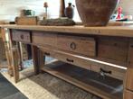 OUDE LANDELIJKE STOERE SIDETABLE, Ophalen, Teakhout, Nieuw, 150 tot 200 cm