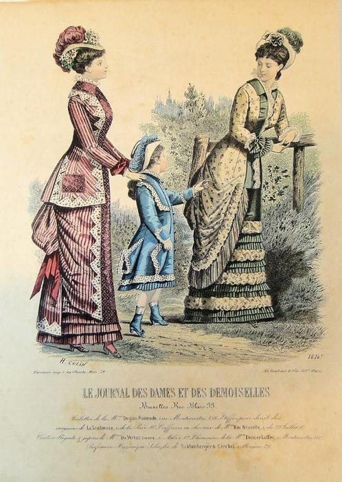 litho's met modeprenten uit de 19e eeuw, Antiek en Kunst, Curiosa en Brocante, Ophalen of Verzenden