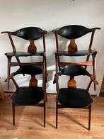 4 vintage koehoorn cowhorn stoelen Louis van Teeffelen, Huis en Inrichting, Stoelen, Ophalen