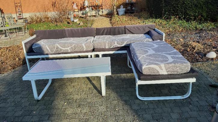 Mobilier de jardin Ensemble lounge avec coussins, Jardin & Terrasse, Ensembles de jardin, Comme neuf, Sets de jardin, Aluminium