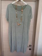 kleedje groen/wit lijntjes Mt 46/48, Kleding | Dames, Jurken, Ophalen of Verzenden, Zo goed als nieuw, Maat 46/48 (XL) of groter