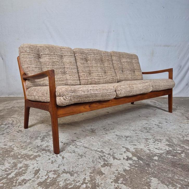 Ole Wanscher, CADO 'Senator' 3-zits bank, sofa vintage 60's, Huis en Inrichting, Zetels | Zetels, Gebruikt, Rechte bank, Driepersoons