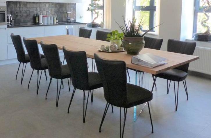 Eettafel massief eik, Huis en Inrichting, Tafels | Eettafels, Zo goed als nieuw, 100 tot 150 cm, 200 cm of meer, Vijf personen of meer