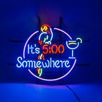 It's 5:00 Somewhere glas neon lichtreclame / lamp, Enlèvement ou Envoi, Neuf, Table lumineuse ou lampe (néon)