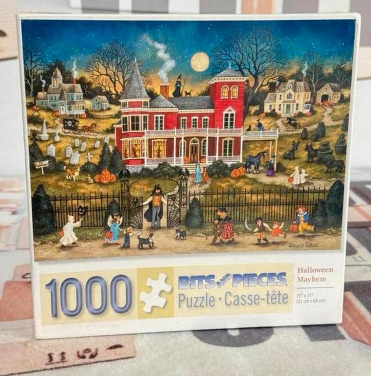 1000 Stukjes puzzel Halloween Mayhem Bonny White puzzle art, Hobby en Vrije tijd, Denksport en Puzzels, Nieuw, Legpuzzel, 500 t/m 1500 stukjes