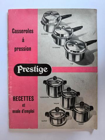 Prestige. Casseroles à pression recettes Mode d'emploi, Enlèvement ou Envoi