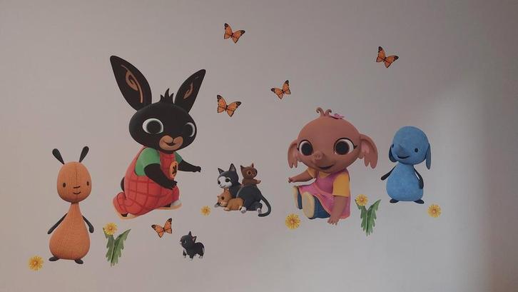 Muursticker Bing konijn, Kinderen en Baby's, Kinderkamer | Inrichting en Decoratie, Zo goed als nieuw, Ophalen