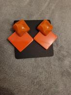 Nieuwe oranje dubbele diamanten oorbellen, Handtassen en Accessoires, Oorbellen, Nieuw, Ophalen of Verzenden