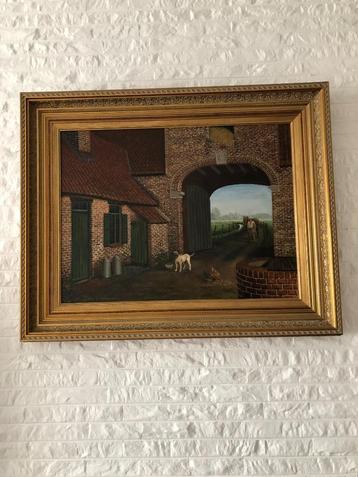 SCHILDERIJ BAKSTENEN BOERDERIJ beschikbaar voor biedingen