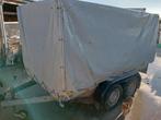 Aanhangwagen dubbele as geremd met huif, Auto diversen, Aanhangers en Bagagewagens, Ophalen, Gebruikt