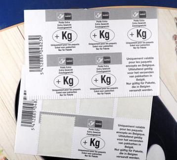 6 zelfklevende zegels 'extra gewicht' beschikbaar voor biedingen