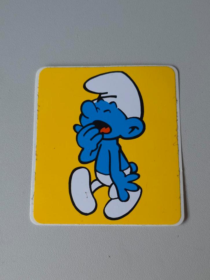 Autocollant Schtroumpf Paresseux, Collections, Schtroumpfs, Comme neuf, Autres types, Schtroumpf Paresseux, Envoi