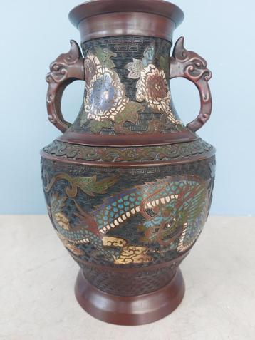 Vase en bronze cloisonné d'Asie Japon beschikbaar voor biedingen