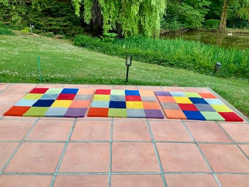 Drie kleine IKEA ULDUM vloerkleden scheerwol van 90cm x 90cm, Huis en Inrichting, Stoffering | Tapijten en Vloerkleden, Gebruikt