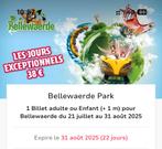 4 kaartjes voor het attractiepark BELLEWAERDE, Tickets en Kaartjes, Drie personen of meer, Ticket of Toegangskaart