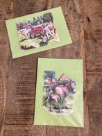 Handgemaakte kaartjes ezels - 2 stuks, Hobby en Vrije tijd, Kaarten | Zelfgemaakt, Ophalen of Verzenden, Nieuw, Overige thema's