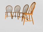 Set van 8 vintage spijlstoelen, Gebruikt, Bruin, Ophalen of Verzenden, Vijf, Zes of meer stoelen