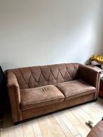 Bruine zetel - ruime 2-zit, Ophalen, Vintage, Rustiek, Rustique, 150 tot 200 cm, Tweepersoons