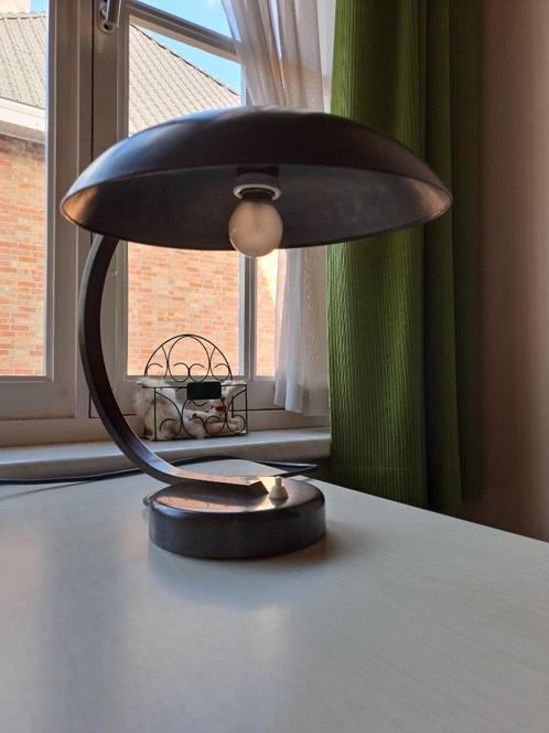 Koperen bureaulamp jaren 1930, Huis en Inrichting, Lampen | Tafellampen, Gebruikt, Minder dan 50 cm, Overige materialen, Ophalen