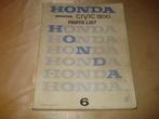 Ancien Manuel Honda Civic 1200 Liste des Pièces 1976, Autos : Divers, Modes d'emploi & Notices d'utilisation