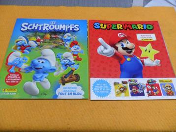 2 lege nieuwe Panini-albums Smurfen, Super Mario