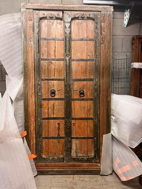 Prachtige oude Indiase deur geheel uitgesneden, Antiek en Kunst, Antiek | Meubels | Kasten