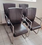 4 chaises confortables à vendre., Brun, Utilisé, Enlèvement ou Envoi