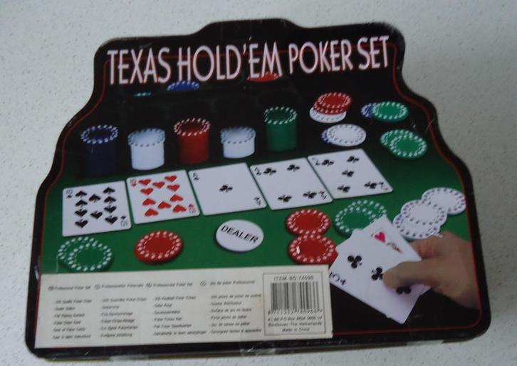 "Texas Hold'em Poker Set"  in prima staat., Hobby en Vrije tijd, Gezelschapsspellen | Overige, Zo goed als nieuw, Een of twee spelers